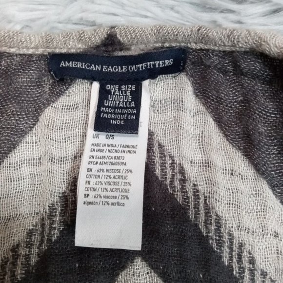 American Eagle Outfitters Womens Sweater Cardigan Gray Shawl Open Front One Size - Picture 5 of 8